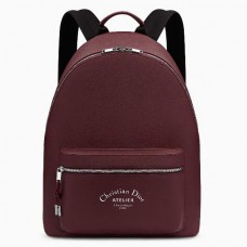 Dior Rider Rucksack aus burgunderrotem Kalbsleder