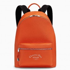 Dior Rider Rucksack aus orangefarbenem Kalbsleder