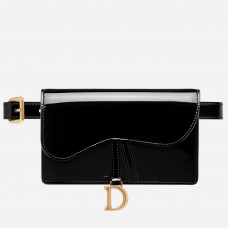 Dior Satteltasche aus schwarzem Lackleder Dior Satteltasche aus schwarzem Lackleder