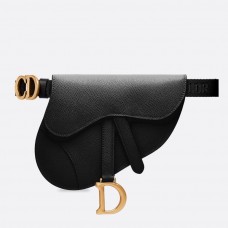 Dior Satteltasche aus schwarzem genarbtem Kalbsleder Dior Satteltasche aus schwarzem genarbtem Kalbsleder