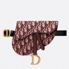 Dior Satteltasche aus bordeauxfarbenem, schrägem Canvas Dior Satteltasche aus bordeauxfarbenem, schrägem Canvas