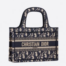 Dior Mini Book Tote Bag aus blauem Oblique Canvas