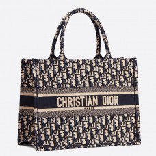 Dior Kleine Buchtasche aus blauem schrägem Canvas