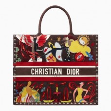 Dior Book Tote in Multicolor Fire Element, handbemalt
