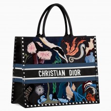 Dior Book Tote in Multicolor Water Element, handbemalt