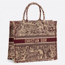 Dior Burgundy Book Tote Toile De Jouy Tasche Dior Burgundy Book Tote Toile De Jouy Tasche