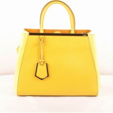 Fendi 2jours Gelbe Kreuzadern/Ferrari Leder Medium Tasche