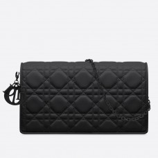 Dior Lady Dior Ultra Schwarze Clutch mit Kette
