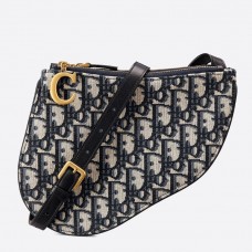 Dior Saddle Trio Pouch mit Riemen aus blauem Oblique Canvas Dior Saddle Trio Pouch mit Riemen aus blauem Oblique Canvas