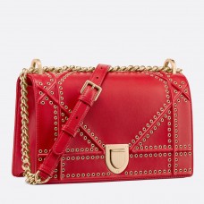 Dior Diorama Tasche aus rotem Lammleder mit Ösen Dior Diorama Tasche aus rotem Lammleder mit Ösen