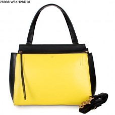 Celine EDGE Tasche aus Kalbsleder Zitronengelb/Schwarz 26938