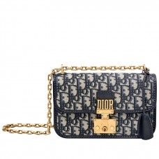 Dior Dioraddict Klappentasche aus blauem schrägem Canvas Dior Dioraddict Klappentasche aus blauem schrägem Canvas