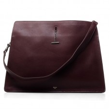 Celine Original Leder-Schultertasche, Weinrot, Modell 3355