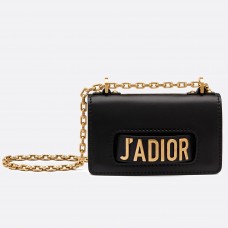 Dior Mini J'Adior Klapptasche aus schwarzem Kalbsleder Dior Mini J'Adior Klapptasche aus schwarzem Kalbsleder