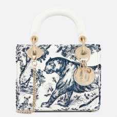 Dior Toile De Jouy Mini Lady Dior Tasche mit Kette