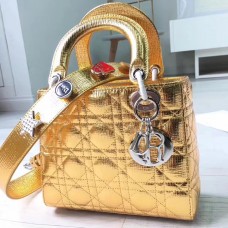 Dior My Lady Dior Tasche aus goldfarbenem genarbtem Kalbsleder Dior My Lady Dior Tasche aus goldfarbenem genarbtem Kalbsleder