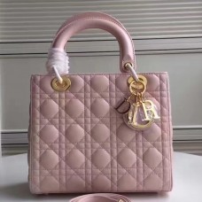 Dior Lady Dior Tasche (mittelgroß) aus rosa Lammleder