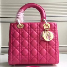 Dior Lady Dior Tasche (mittelgroß) aus rosarotem Lammleder Dior Lady Dior Tasche (mittelgroß) aus rosarotem Lammleder