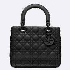Dior Medium Lady Dior Ultra-Matte So Black Tasche