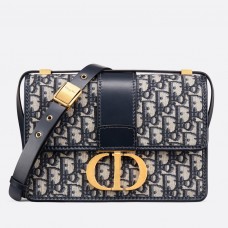 Dior 30 Montaigne Tasche aus blauem Oblique Jacquard Canvas