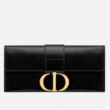 Dior 30 Montaigne Clutch-Tasche aus schwarzem Lammleder