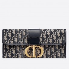 Dior 30 Montaigne Clutch-Tasche aus blauem Oblique-Canvas