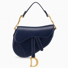 Dior Mini-Satteltasche aus blauem Kalbsleder Dior Mini-Satteltasche aus blauem Kalbsleder