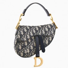 Dior Mini Saddle Bag aus blauem Oblique Jacquard Canvas Dior Mini Saddle Bag aus blauem Oblique Jacquard Canvas