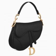 Dior Satteltasche aus schwarzem genarbtem Kalbsleder Dior Satteltasche aus schwarzem genarbtem Kalbsleder