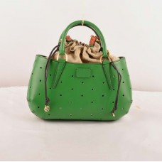Fendi B Fab Grasgrüne Ferrari-Ledertasche mit Perforation, mittelgroß, Henkeltasche