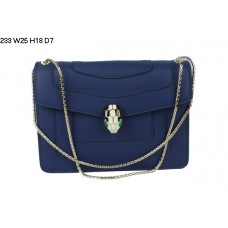 Bvlgari Serpenti GM Schultertasche aus Kalbsleder, Marineblau/Saphirblau, 233