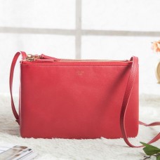 Celine Small Trio Crossbody Bag aus rotem Kalbsleder Celine Small Trio Crossbody Bag aus rotem Kalbsleder