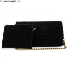 Celine Gourmette Schultertasche aus Wildleder, Schwarz, 371648 Celine Gourmette Schultertasche aus Wildleder, Schwarz, 371648