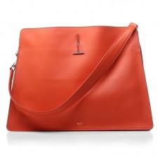 Celine Original Leder-Schultertasche Orange 3355