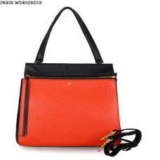 Celine EDGE Tasche aus Kalbsleder, Orange/Schwarz, 26938