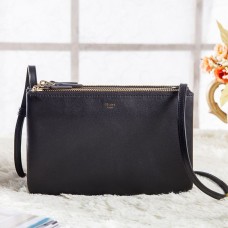 Celine Small Trio Crossbody Bag aus schwarzem Kalbsleder Celine Small Trio Crossbody Bag aus schwarzem Kalbsleder