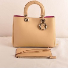 Dior Diorissimo Medium Bag Apricot Originalleder (Goldene Beschläge) 603 Dior Diorissimo Medium Bag Apricot Originalleder (Goldene Beschläge) 603